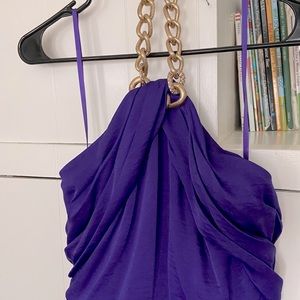 Long purple evening gown